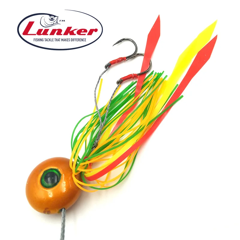 Lunker Тай Kabura резиновая 40 60 г Металическая дергающаяся лазерная головка Красного