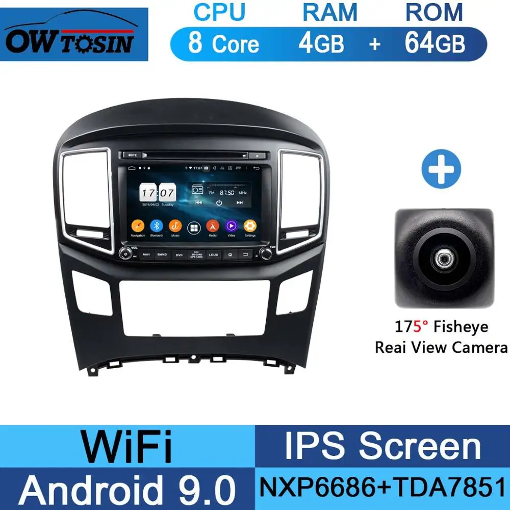 64G Fisheye Camera " ips 1920*1080 8 ядерный 4 Гб+ 64 Гб rom Android 9,0 автомобильный dvd-плеер для hyundai H1 Grand Starex DSP радио gps Parrot BT - Цвет: 64G Fisheye Camera