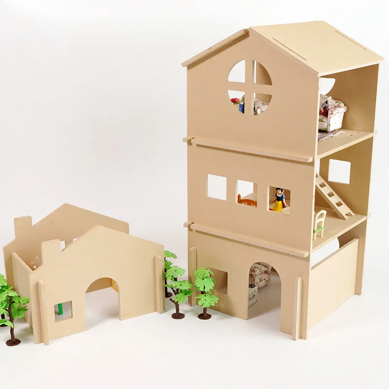 Кукольный домик миниатюрная мебель 3D Деревянный кукольный DIY игрушки большой