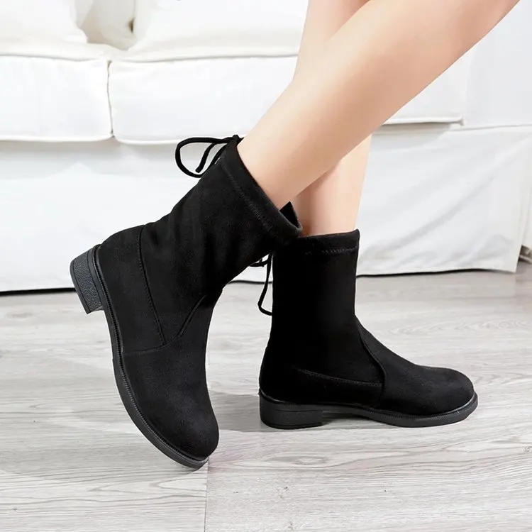 Aleafalling/женские сапоги без шнуровки уличные стильные женские до середины икры