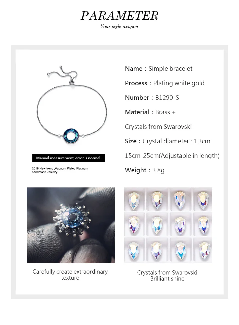 CDE, украшенный кристаллами Swarovski, регулируемый браслет, ювелирное изделие, 925 пробы, серебряные женские браслеты, хорошее ювелирное изделие, подарок