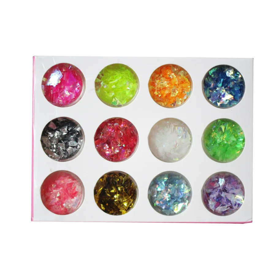 12 видов цветов смешанные 3D золотые серебряные голографические Блестки для