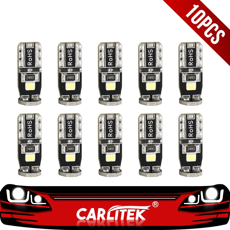 

CARLitek 10pcs car light led T10 W5W 168 194 501 brake lamp Auto parking lighting LED Auto Side Light Vehicle Front Bulb 12V