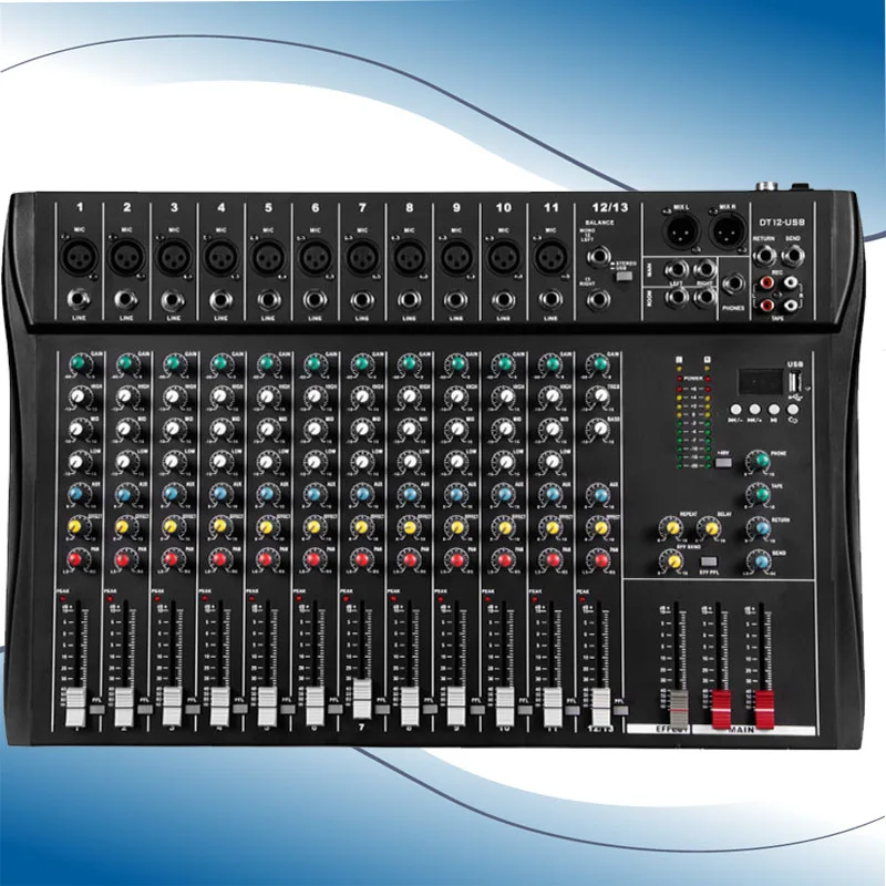 Профессиональный 12-канальный аудио Bluetooth микшер сценический конференц-центр U