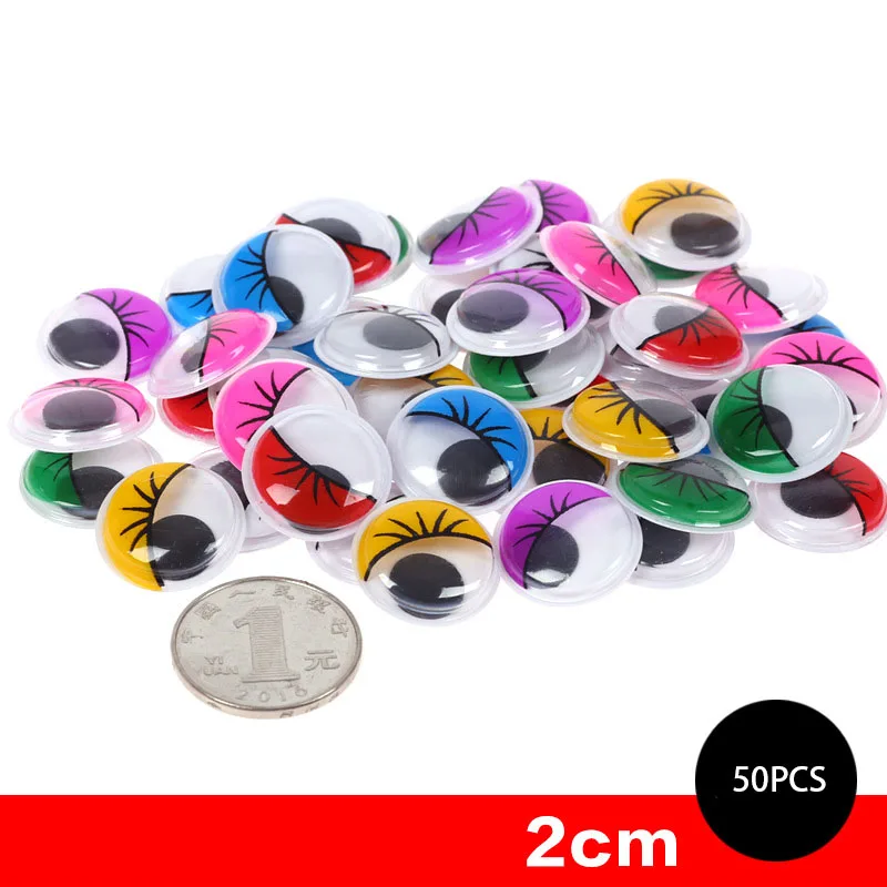 multicolor2cm Самоклеющиеся пластиковые глаза куклы для игрушек, глаза Googly, используемые для поделок, аксессуары для кукол 6 мм/8 мм/10 мм/12 мм/15 мм/18 мм/20 мм - Цвет: multicolor2cm
