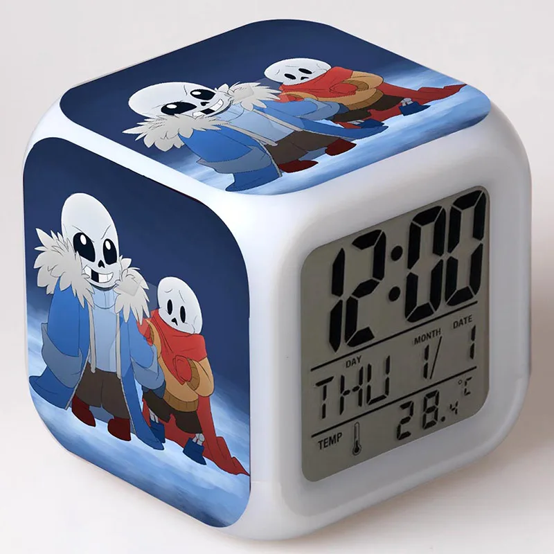 Игры Undertale Аниме Фигурка светодиодный будильник красочные стетящиеся волосы светильник Undertale модель движущиеся и игрушечные фигурки игрушки Фигурки Коллекция