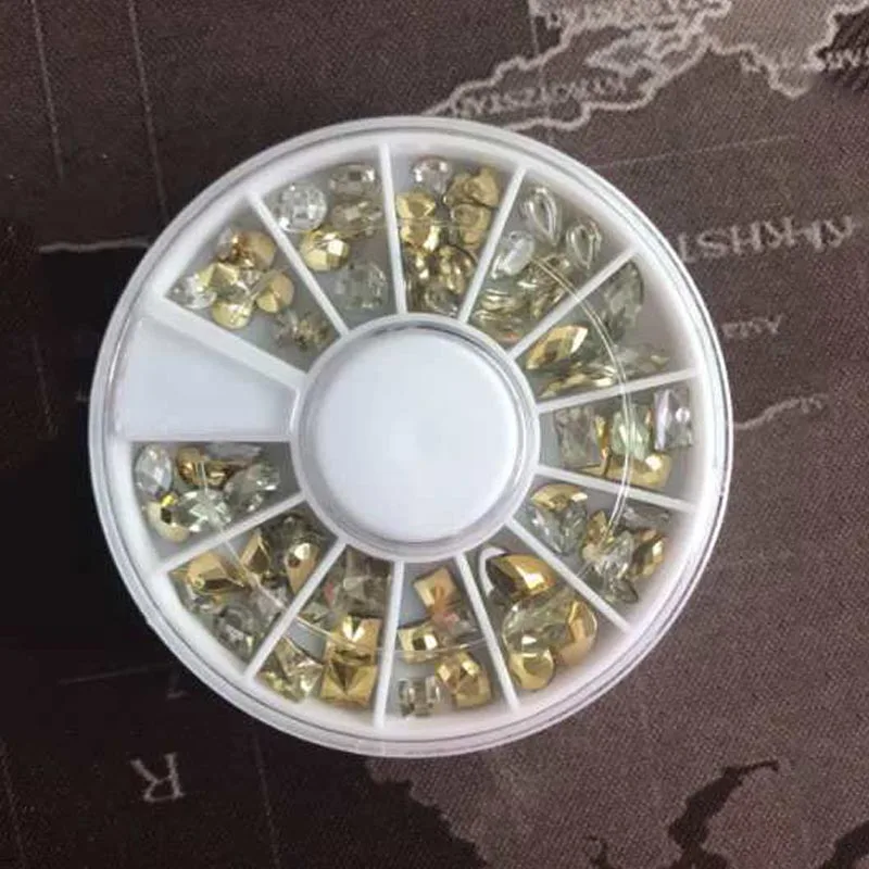 3D DIY розовое золото заклепки шипы для ногтей украшения серый золотой круг звезда