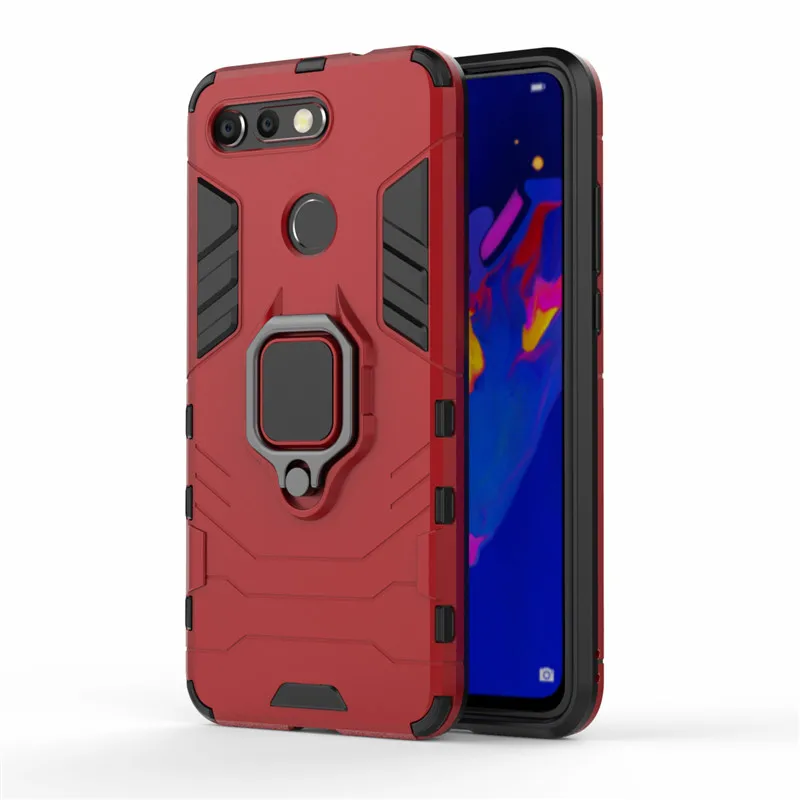 1000 шт. чехол для телефона с кольцом на палец для huawei Honor V20 10 Lite V10 8X Max 8A 7A 7C 6X Play чехол s противоударный защитный чехол из ТПУ