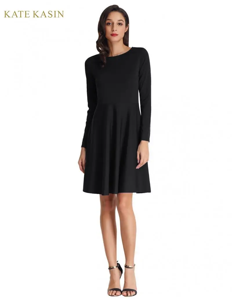 Kate Kasin женское элегантное винтажное платье трапециевидной формы с длинными