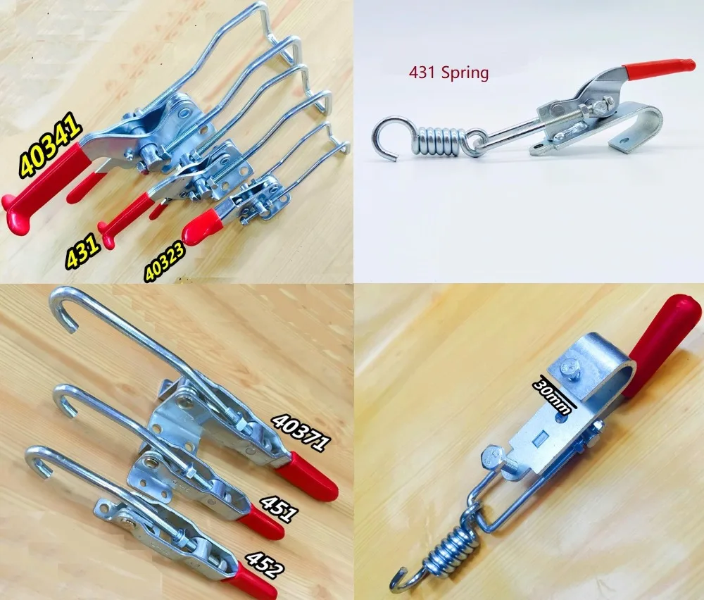 

2Pcs Quick Release Toggle Hooking Clamp Spring Hook Industrial Iron Plated