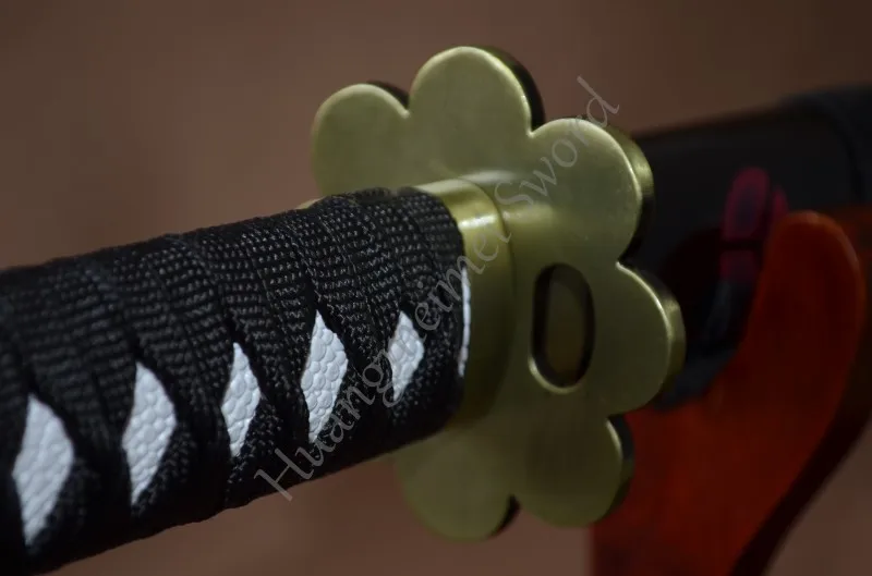 Косплей Аниме One Piece Zoro Sword Black ShusuiSandai Katana Настоящее стальное лезвие красное