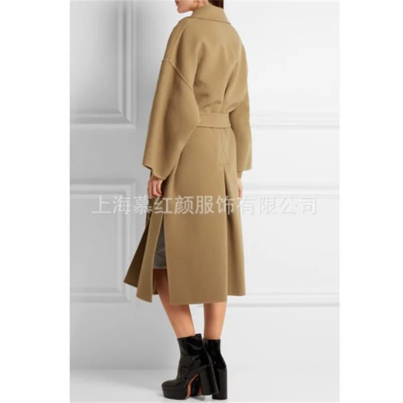 Женское зимнее пальто 2020 элегантное теплое длинное из шерсти в Корейском стиле