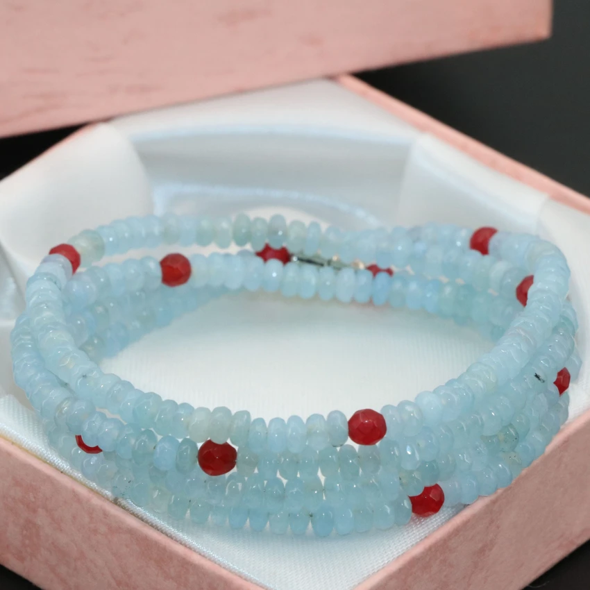 Горячая Распродажа оригинальный дизайн длинная цепочка 4 ряда синий нефрит