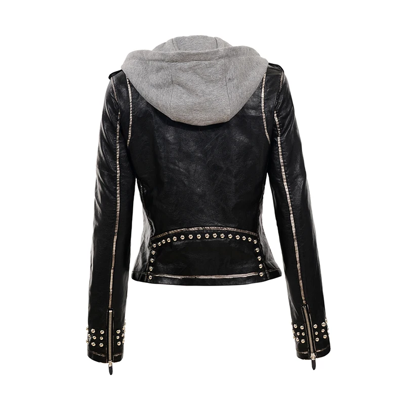 GLO STORY 2018 зимняя женская куртка из искусственной кожи с капюшоном модная крутая