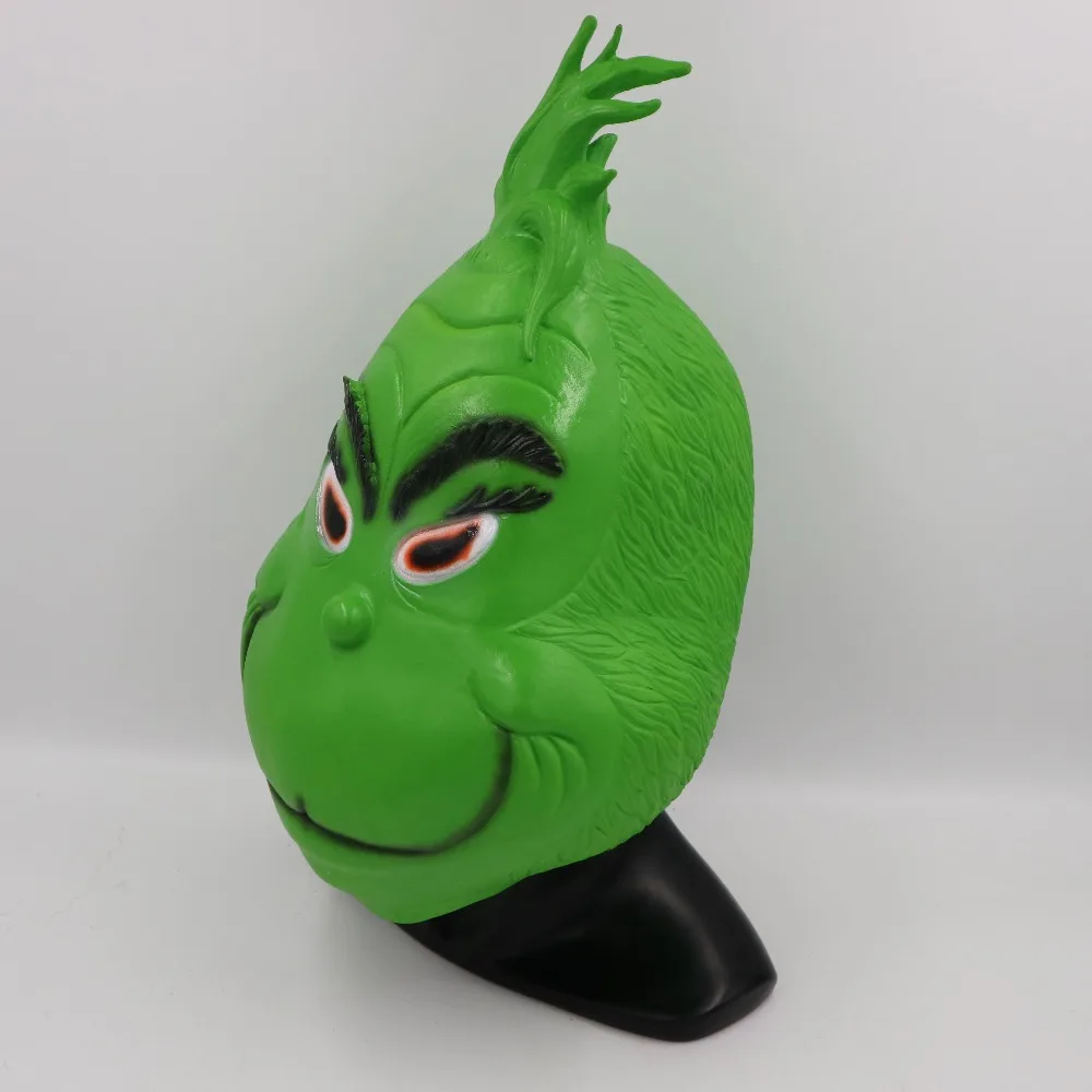 Рождественские костюмы, косплей Grinch костюмная Маска Косплей латекс Необычные взрослые рождество