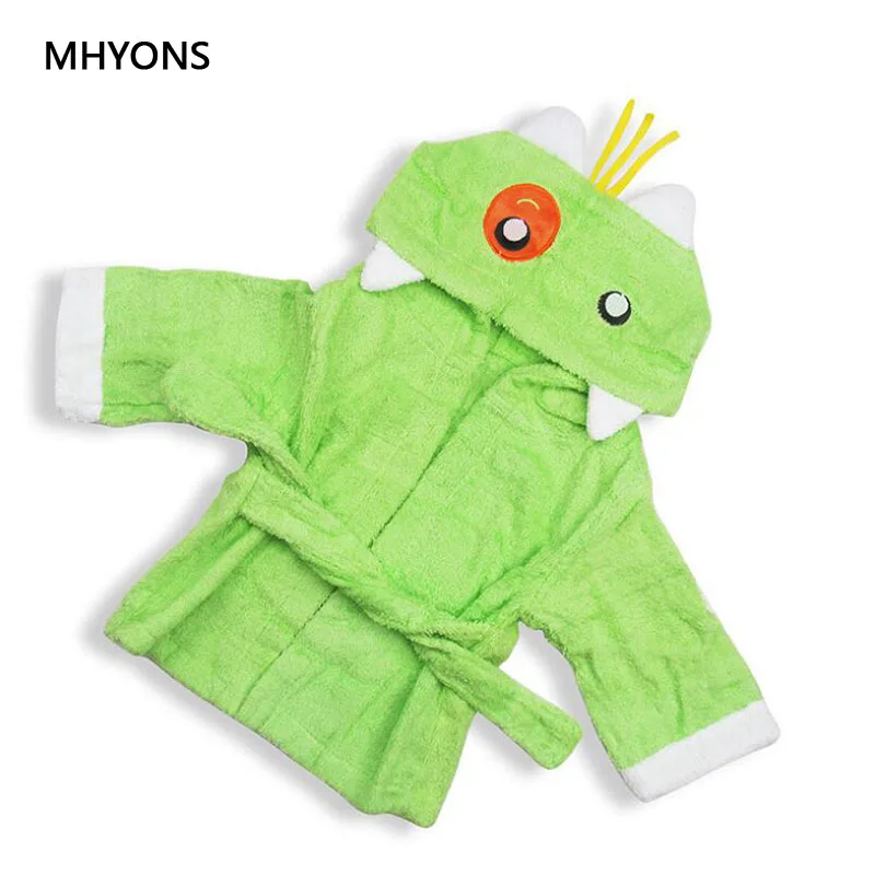 Детский халат зимний банный для мальчиков и девочек с мультяшным рисунком