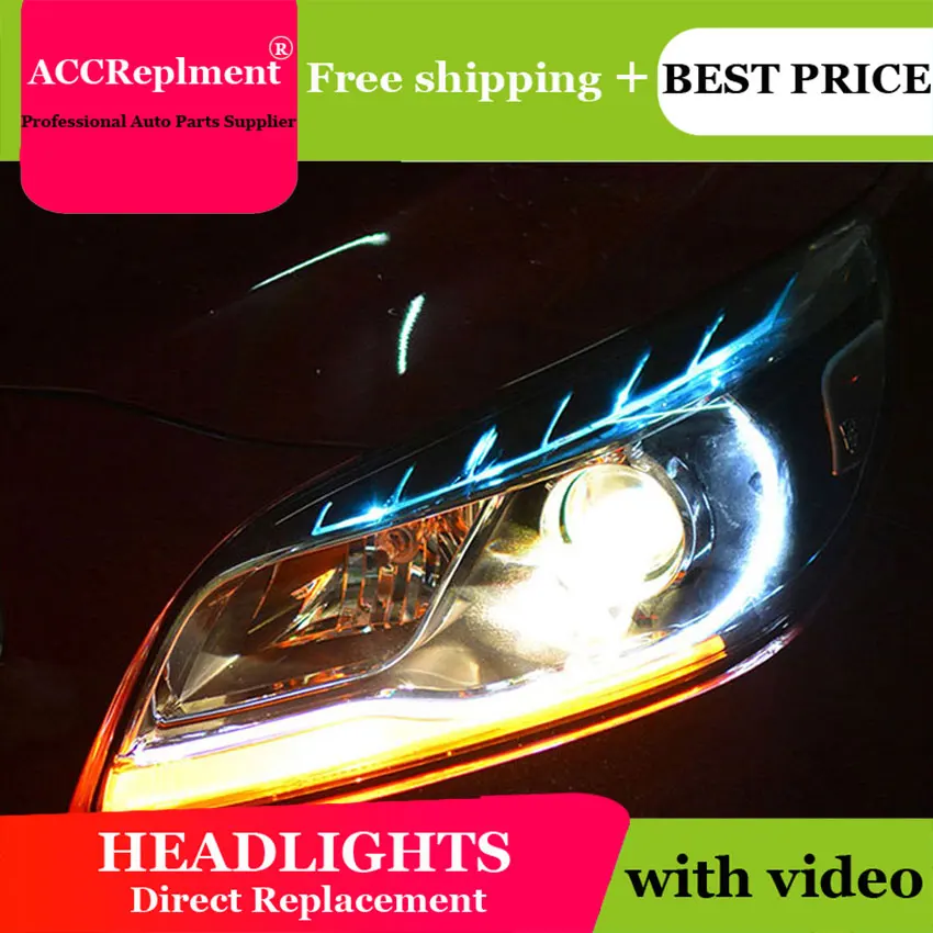 Car Styling for Chevrolet Malibu Headlights LED Headlight DRL Lens Double Beam H7 HID Xenon bi xenon lens | Автомобили и
