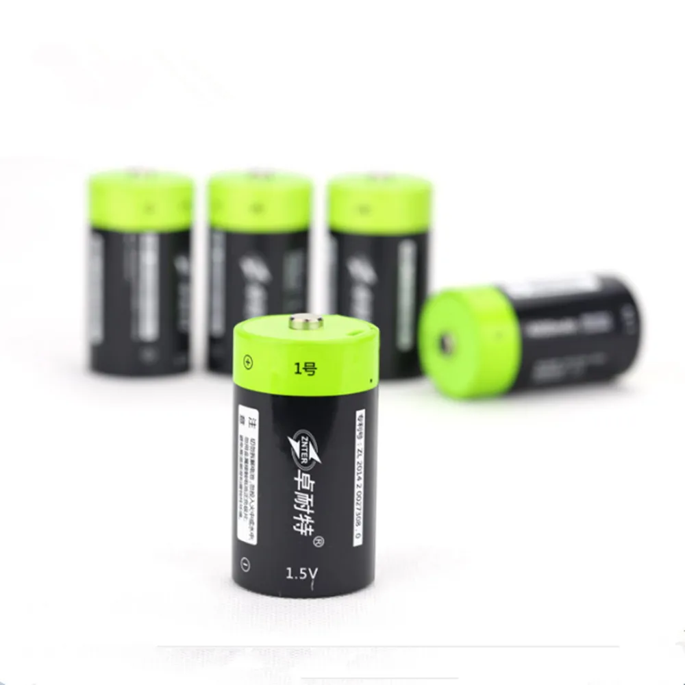 Аккумулятор ZNTER 2 шт./лот 1 5 в 4000 мАч аккумуляторные батареи Micro USB аккумулятор D Lipo