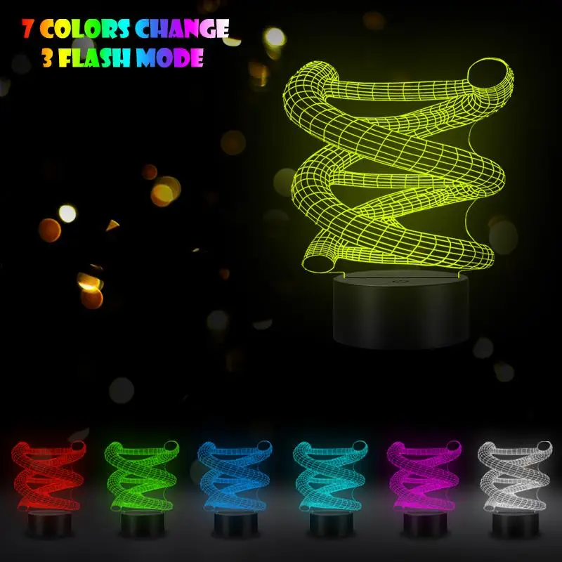 VCity спираль ДНК 3D светодиодный ночной Светильник Настольный светильник USB