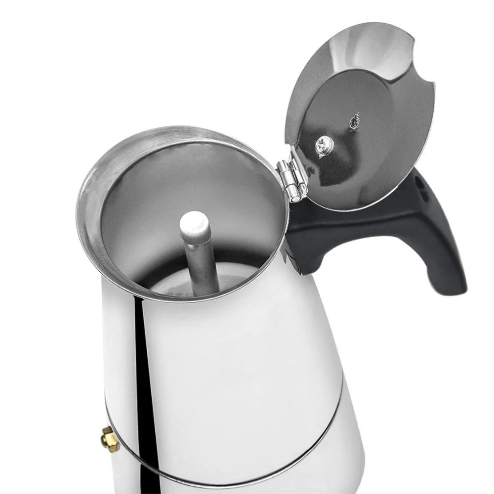 Плита Эспрессо чайник из нержавеющей стали Moka Pot кофеварка 9 чашек кофейник плита