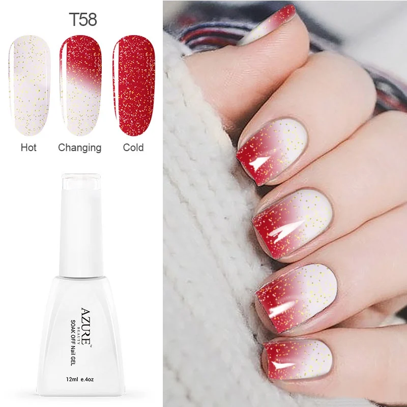 T58 Новейший Гель-лак для ногтей Azure beauty, меняющий температуру, светодиодный/УФ-Гель-лак для ногтей, 12 мл, 1 шт., гель для ногтей - Цвет: T58