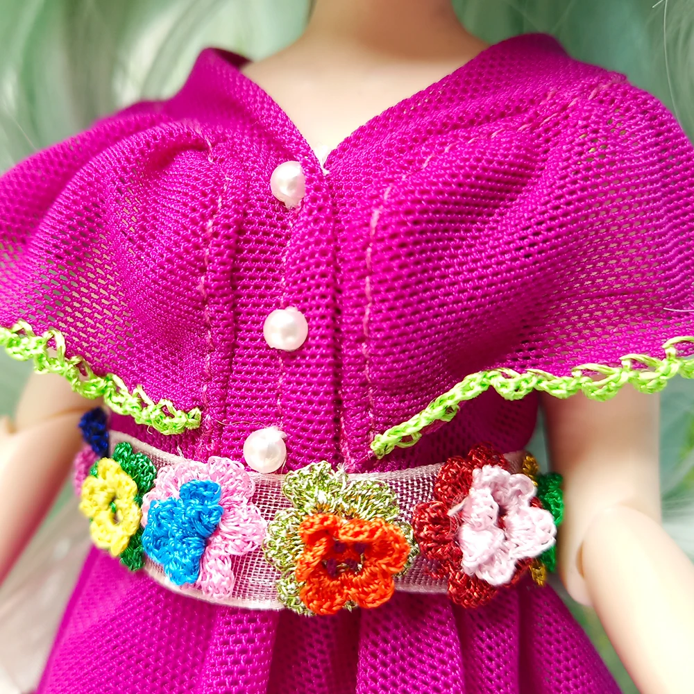 Мягкое Розовое Шифоновое Платье Sweetpea для 1/6 bjd кукольная юбка ручной работы с