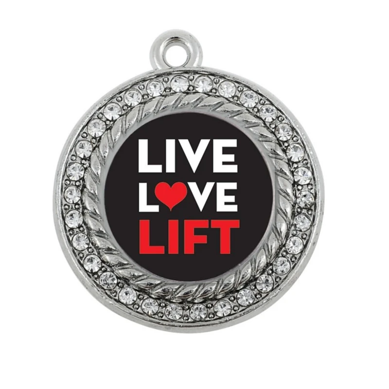 LIVE LOVE LIFT квадратный Шарм в античном стиле посеребренные ювелирные изделия|charm