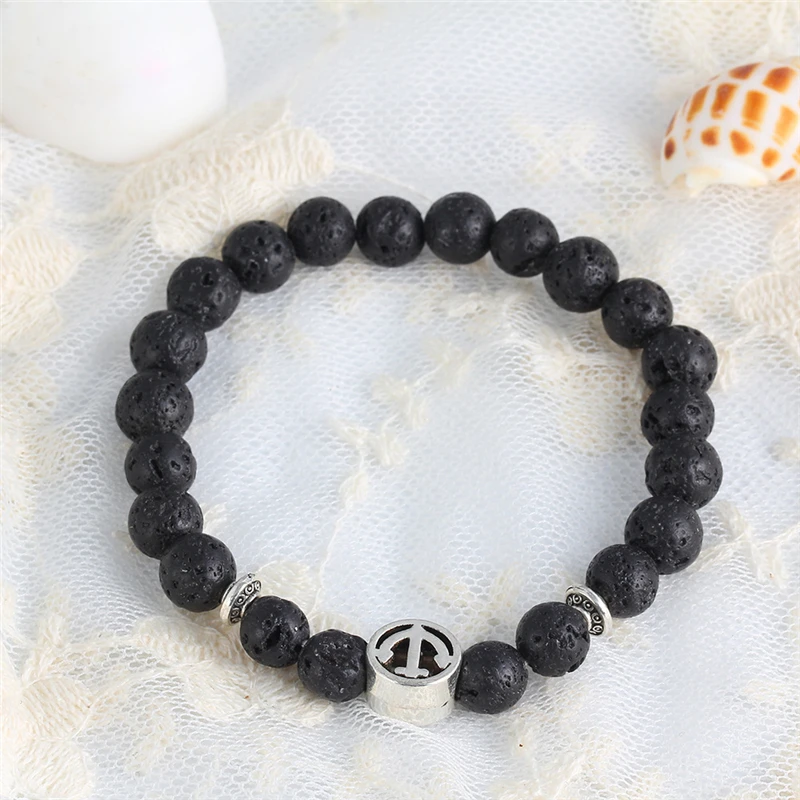 Лава камень выветривания бисера Будды Браслеты для женщин и мужчин