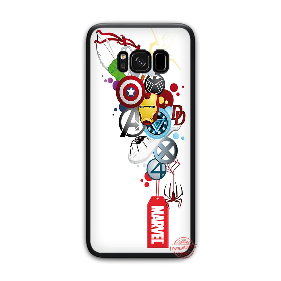 WEBBEDEPP класса люкс с логотипом комиксов Marvel Мягкий силиконовый чехол для samsung A3 A5 A6 S6 S7 край S8 плюс S9 Plus Note 8 9 10 Plus чехол s - Цвет: 9