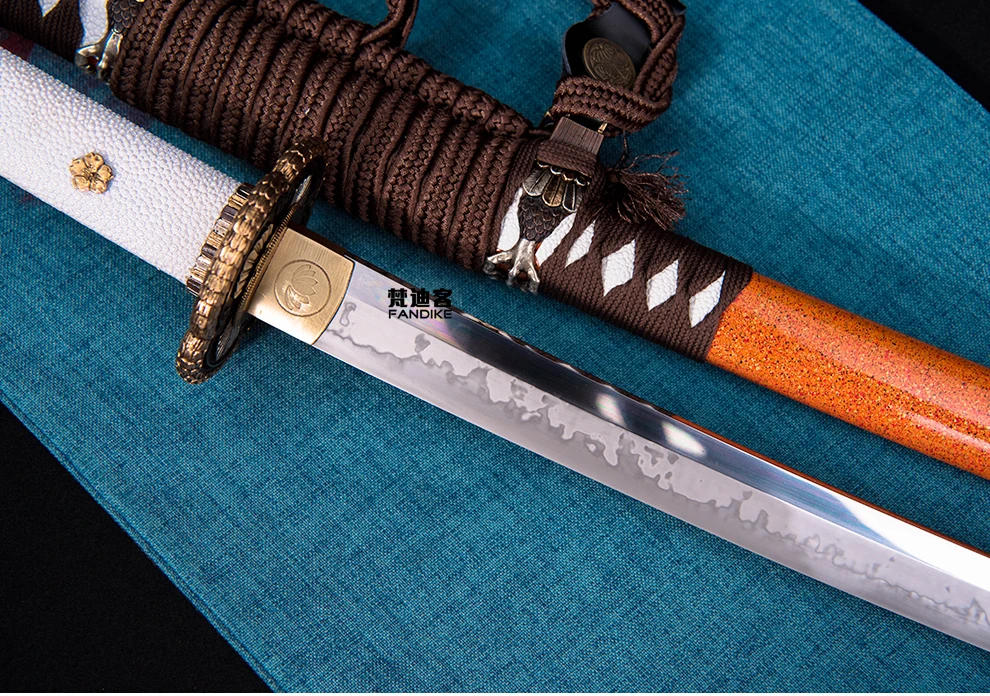 Boutique Japanese Samurai Sword Katana Clay Tempered T10 Steel Chinese sword, Japanese sword, samurai real katana sword, fandike