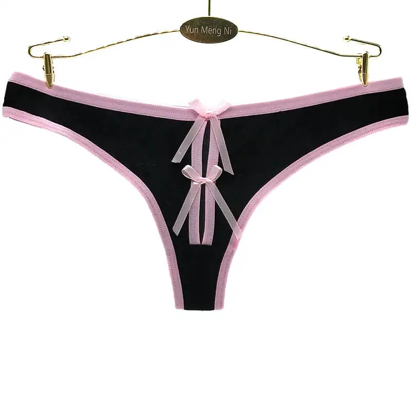 Комплект из 6 трусиков с низкой посадкой и бантиком хлопковые стринги
