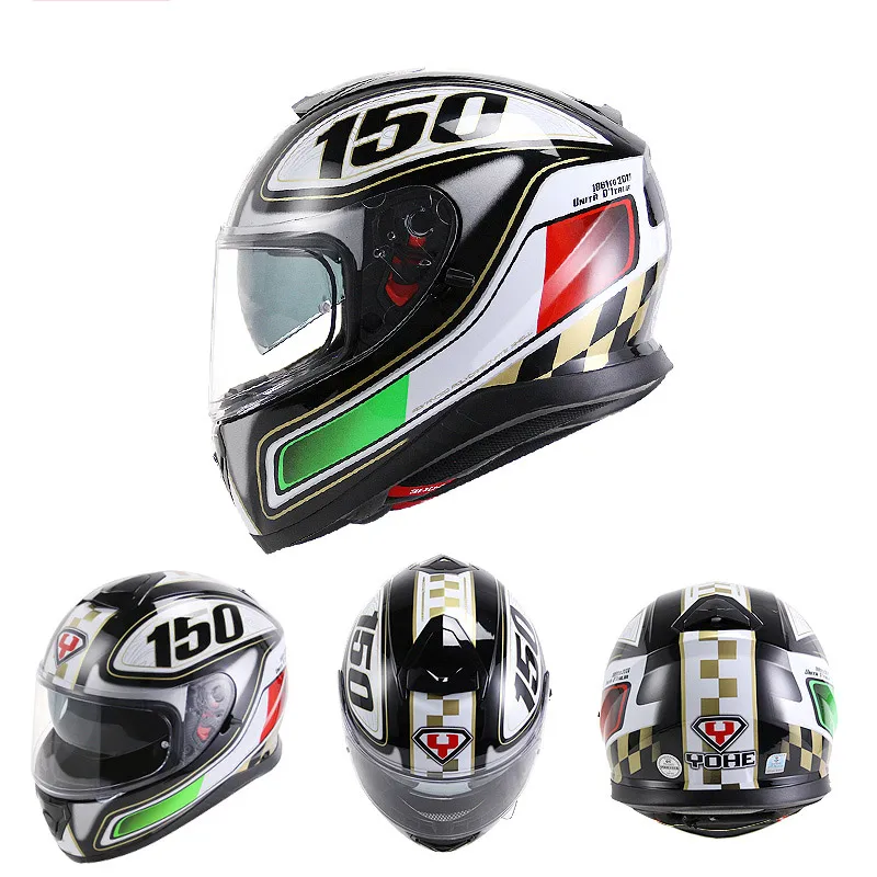 VCOROS full face motorcycle helmet individuality YOHE 976 double sun shield lens motorbike fashion couple moto helmets | Автомобили и