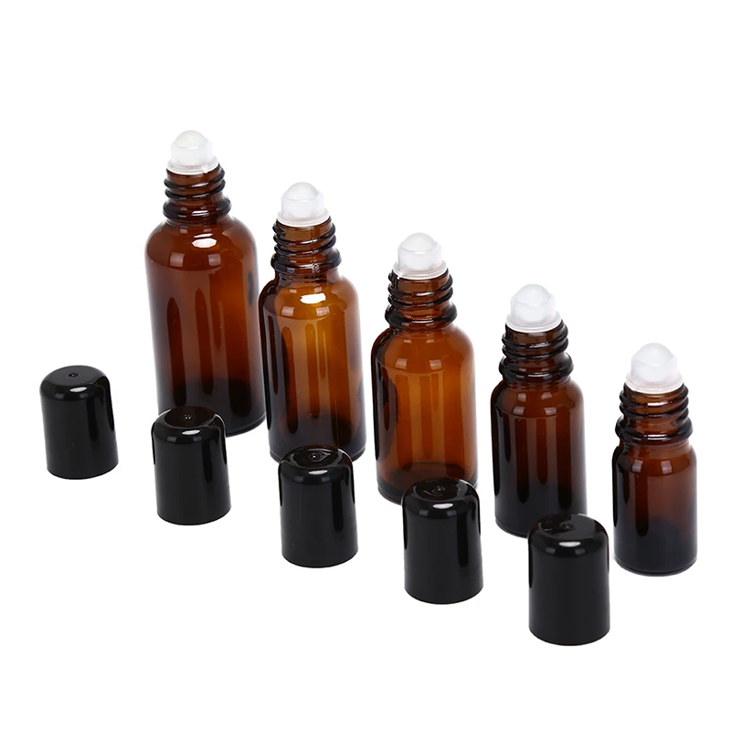 1 шт Янтарный рулон на роликовой бутылке для эфирных масел многоразовые флаконы