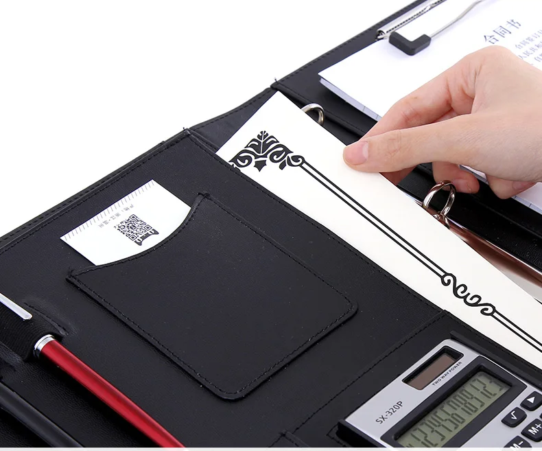 Винтажные A4 Кожа PU Padfolio мужские деловые договор управления застежка замок документ менеджер файл папка-портфель 1199b