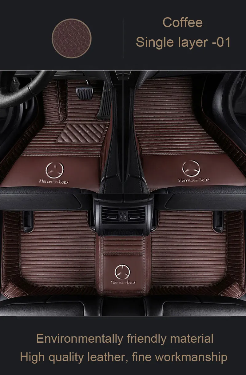 Пользовательские автомобильные коврики для Mercedes Benz все модели A B C E S класс W204 W205 W211 W212 W213 CLA GLC ML GLA GLE GL GLK с логотипом