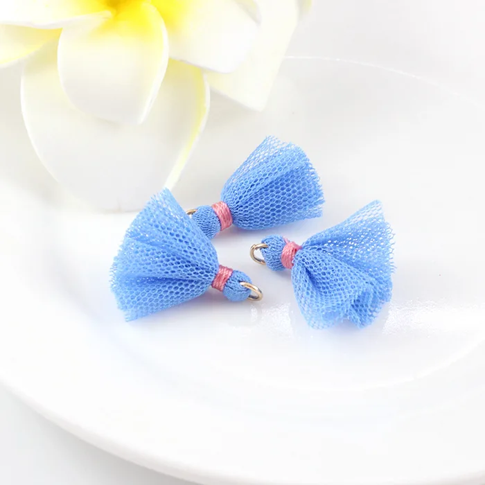 20 шт многоцветная сетка Марля мини кисточки бахрома DIY Изготовление ювелирных изделий серьги браслеты ожерелья цветок Кисточки аксессуары из кружева 2,5 см