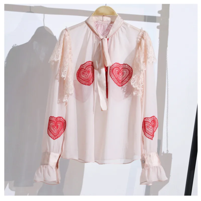 Женская кружевная блузка в форме сердца юбка с вышивкой роскошные дизайнерские