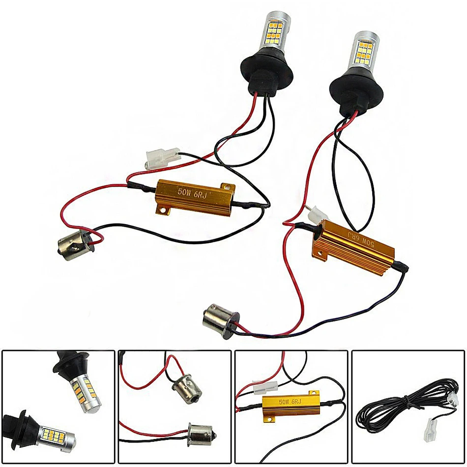 LEADTOPS T20 Led 42 Light High Power Daytime Running Light+Turn Signal DRL Dual Mode 1156 T20 7440 WY21W LED Running Lamps BE