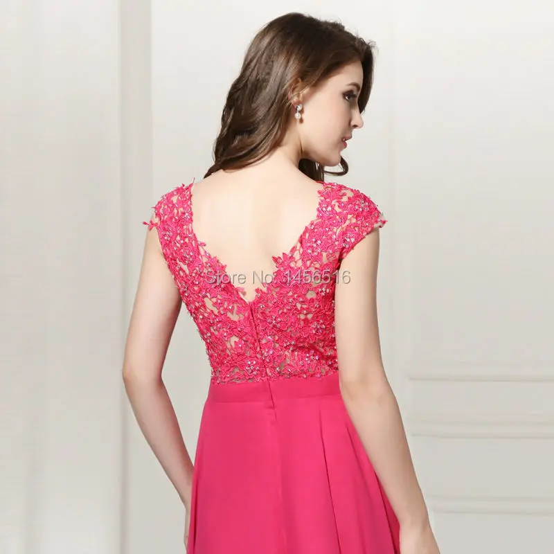 Платье длинное из шифона с аппликацией и рукавом крылышком|a line prom dress|prom dressesvestido
