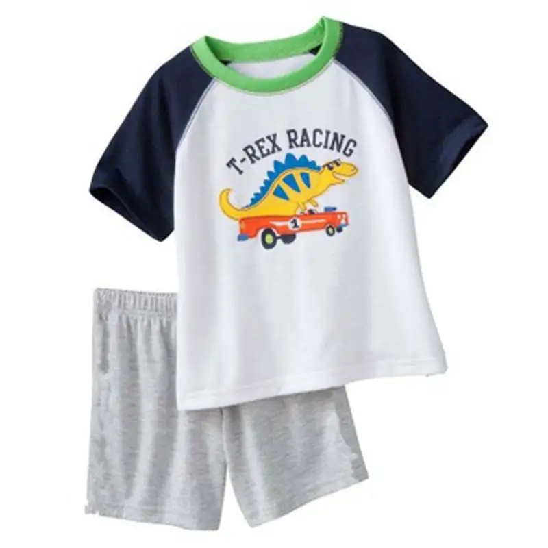 New Summer Kids Sleepwear Children Short Sleeve Tops+Shorts Bodysuit Baby Girls Boys Pajamas Homewear Nightclothes Clothing Sets | Детская