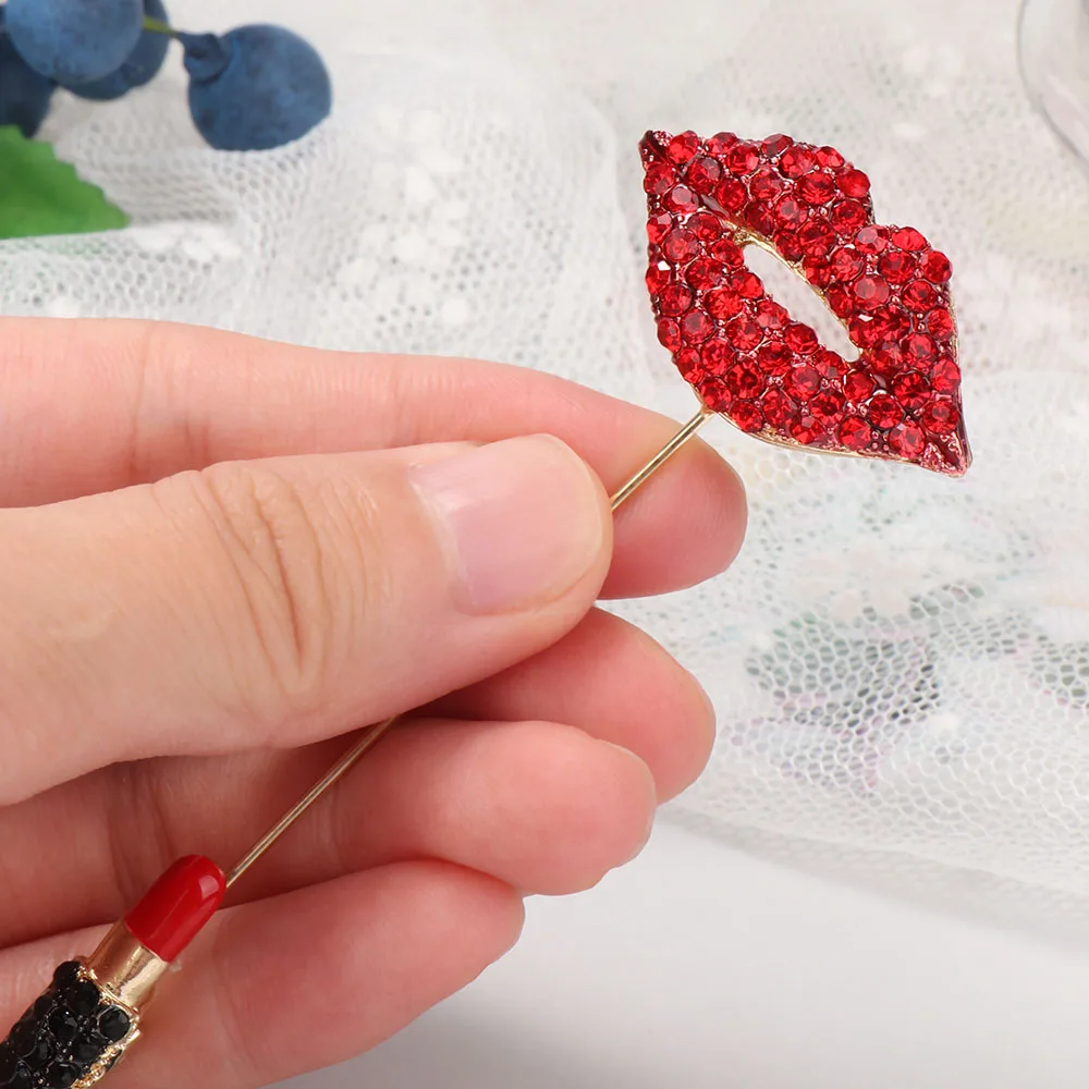 1 шт. модная красная брошь для губ профессиональное пальто значок ювелирное