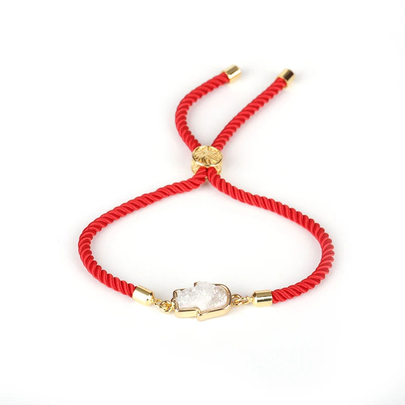 Женский плетеный браслет ручной работы красный/синий/черный Регулируемый