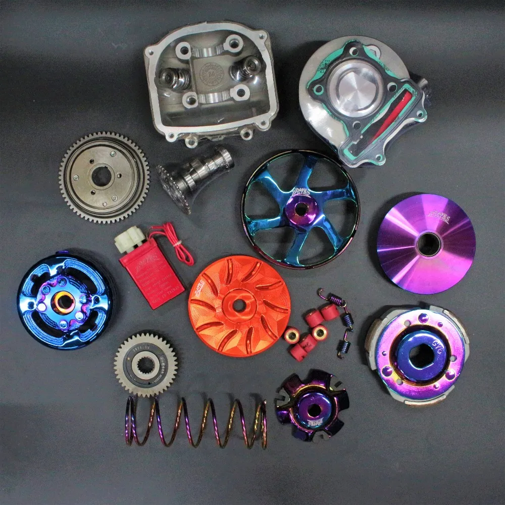 Bigg bore для GY6, 125,150, цилиндр, 170cc, а12, головка, вариатор, cdi, бендиксб колокол, глушитель, тюнинг