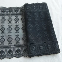 2018 hot sale black mesh cloth accessories fabric lace embroidery lace 21 5 cm g383