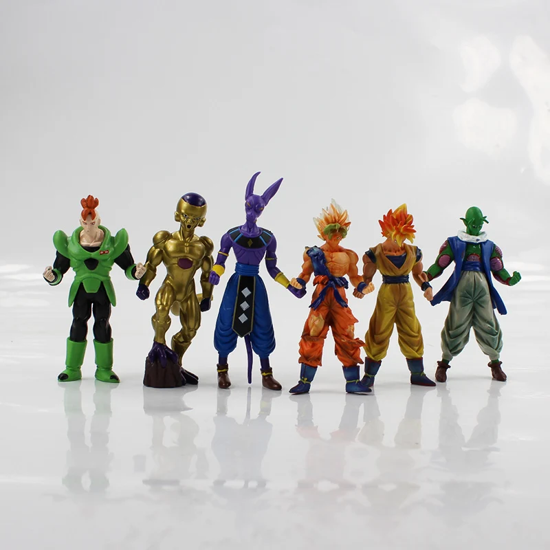 6 шт./лот 14 см аниме Dragon Ball Z Супер Саян Гоку Frieza Beerus Piccolo ПВХ фигурка Модель Коллекционная игрушка