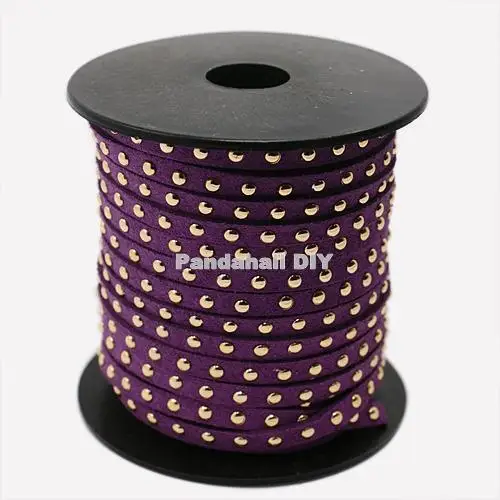 Шнур из искусственной замши с золотистыми алюминиевыми шипами в Корейском стиле