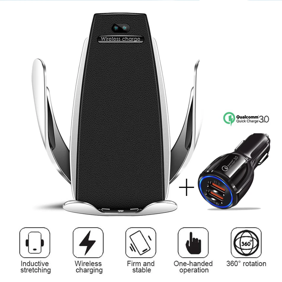 Автоматическая 10 W Беспроводной автомобиля Зарядное устройство Qi быстрой