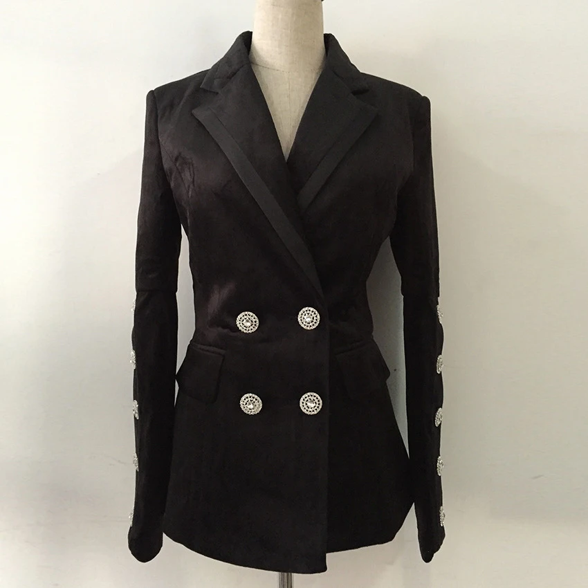 2018 Зимние Модные двубортные вельветовые пальто высокого качества с отложным