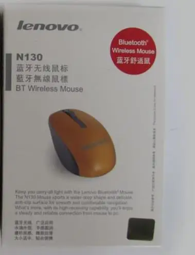 Orange with Box Lenovo N130 Bluetooth BT3.0 Подлинная беспроводная мышь черный оранжевый мыши Для iMac Surface Pro Macbook Dell XPS Thinkpad Mac - Цвет: Orange with Box