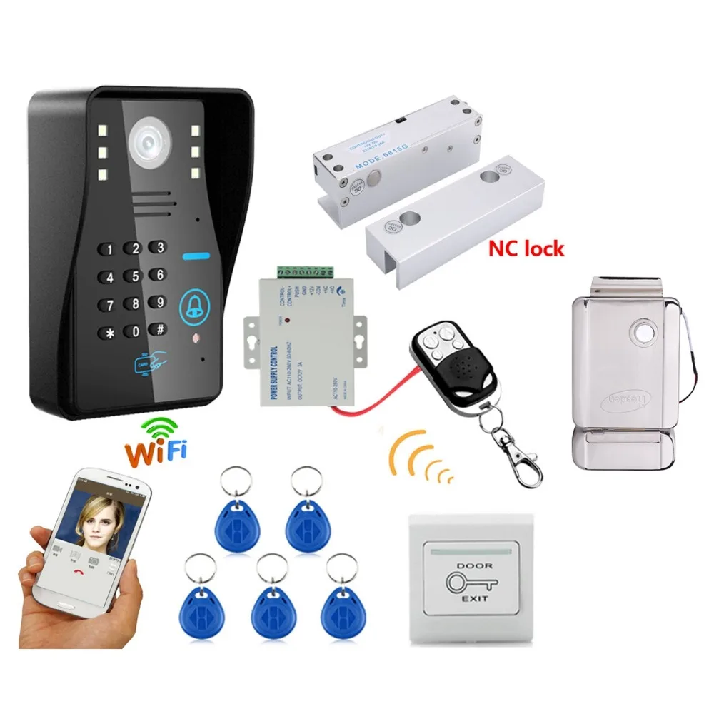 Домашний набор HD 720P беспроводной WIFI RFID пароль видео дверной звонок Домофон